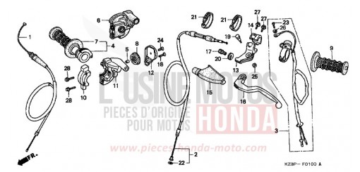 LEVIER DE GUIDON CR250RX de 1999